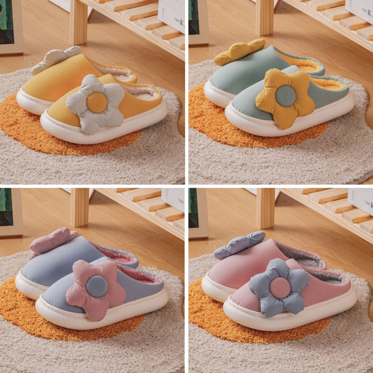 Thick-Soled EVA Autumn Winter Sunflower Couple Home Cotton Slippers, Size: 36/37