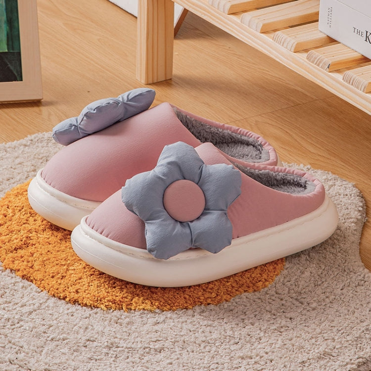 Thick-Soled EVA Autumn Winter Sunflower Couple Home Cotton Slippers, Size: 38/39