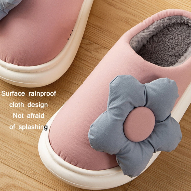 Thick-Soled EVA Autumn Winter Sunflower Couple Home Cotton Slippers, Size: 40/41