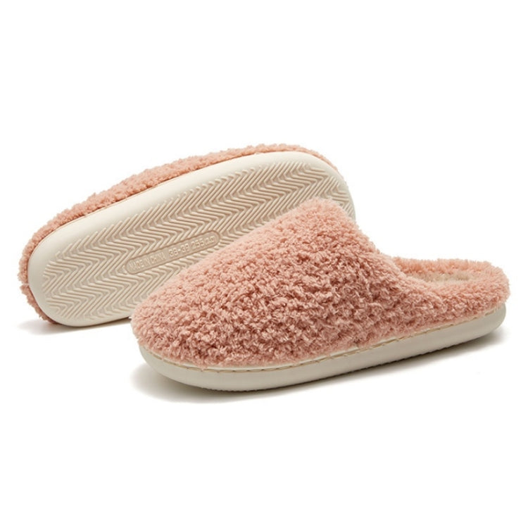 Autumn And Winter Indoor Pure Color Couple Cotton Slippers, Size: 36/37(Pink)