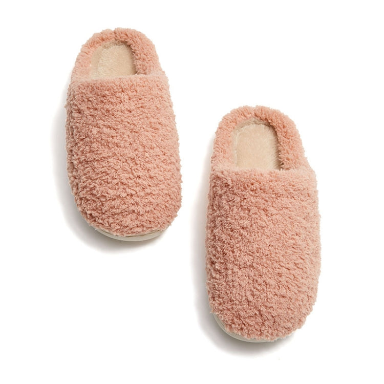 Autumn And Winter Indoor Pure Color Couple Cotton Slippers, Size: 38/39(Pink)