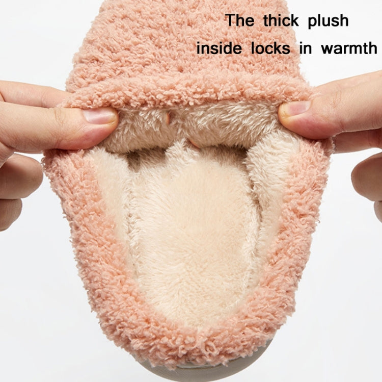 Autumn And Winter Indoor Pure Color Couple Cotton Slippers, Size: 38/39(Pink)
