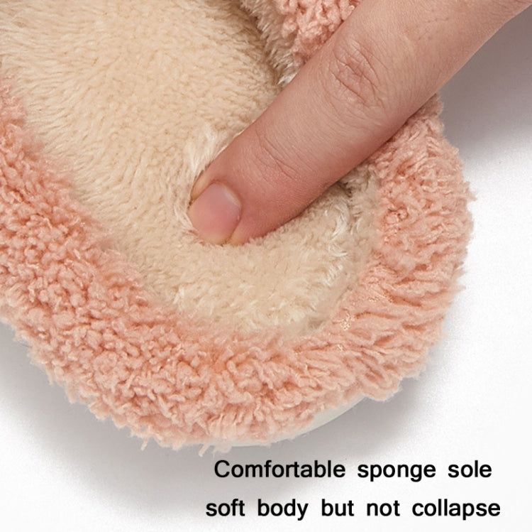 Autumn And Winter Indoor Pure Color Couple Cotton Slippers, Size: 38/39(Pink)
