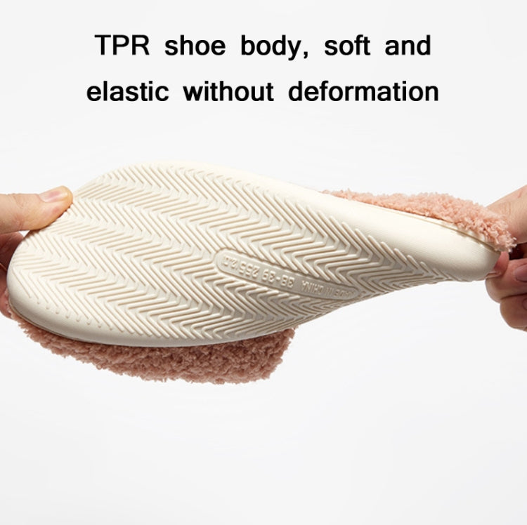 Autumn And Winter Indoor Pure Color Couple Cotton Slippers, Size: 38/39(Pink)