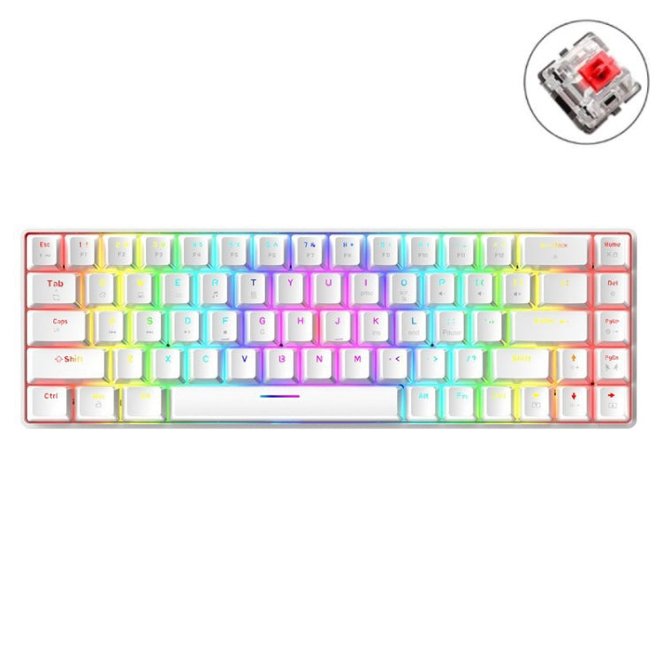 T8 68 Keys Mechanical Gaming Keyboard RGB Backlit Wired Keyboard, Cable Length:1.6m