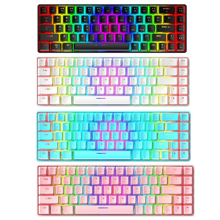 T8 68 Keys Mechanical Gaming Keyboard RGB Backlit Wired Keyboard, Cable Length:1.6m