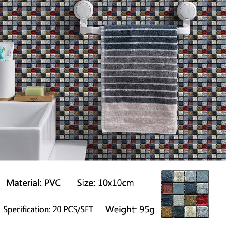20 PCS / Set 3D Wall Stickers Bathroom Kitchen Waterproof And Oil-Proof Self-Adhesive Wallpaper Tile Stickers