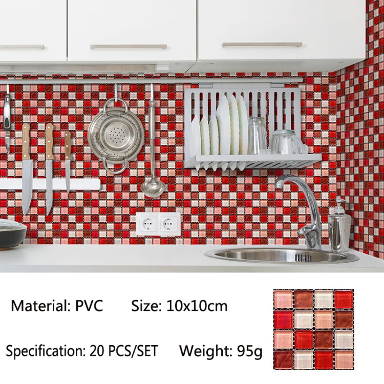 20 PCS / Set 3D Wall Stickers Bathroom Kitchen Waterproof And Oil-Proof Self-Adhesive Wallpaper Tile Stickers