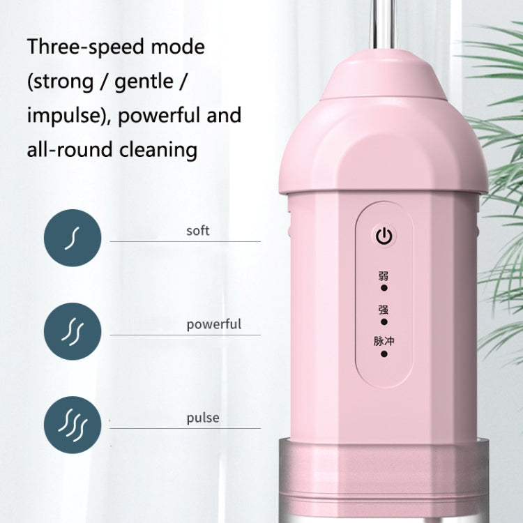 MH-066 Household Dental Flusher Portable Mini Calculus Stain Removal Machine Electric Tooth Cleaner Water Dental Floss(White)