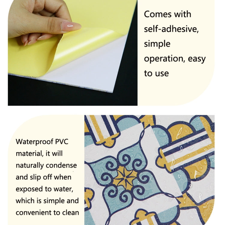 5 PCS Kitchen Waterproof And Oil-Proof Background Wall Stickers Bathroom Thickened Tiles Self-Adhesive Tile Wall Stickers
