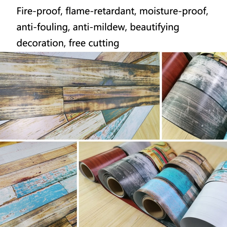 PVC Wood Grain Wall Stickers Bedroom Waterproof Wood Board Stickers Living Room Self-Adhesive Non-Slip Floor Stickers, Specification: Dumb Film Style