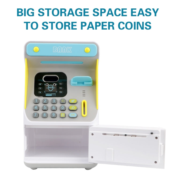 8010 Simulated Face Recognition ATM Machine Piggy Bank Password Automatic Rolling Money Safe Piggy Bank,Style: Pink