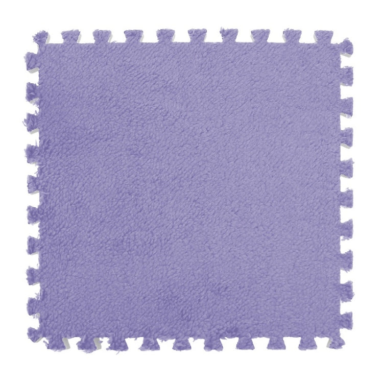 10 PCS Bedroom Rectangular Stitching Plush Carpet Home Living Room Tatami Foam Crawling Mat, Colour: Purple(30x30cm)