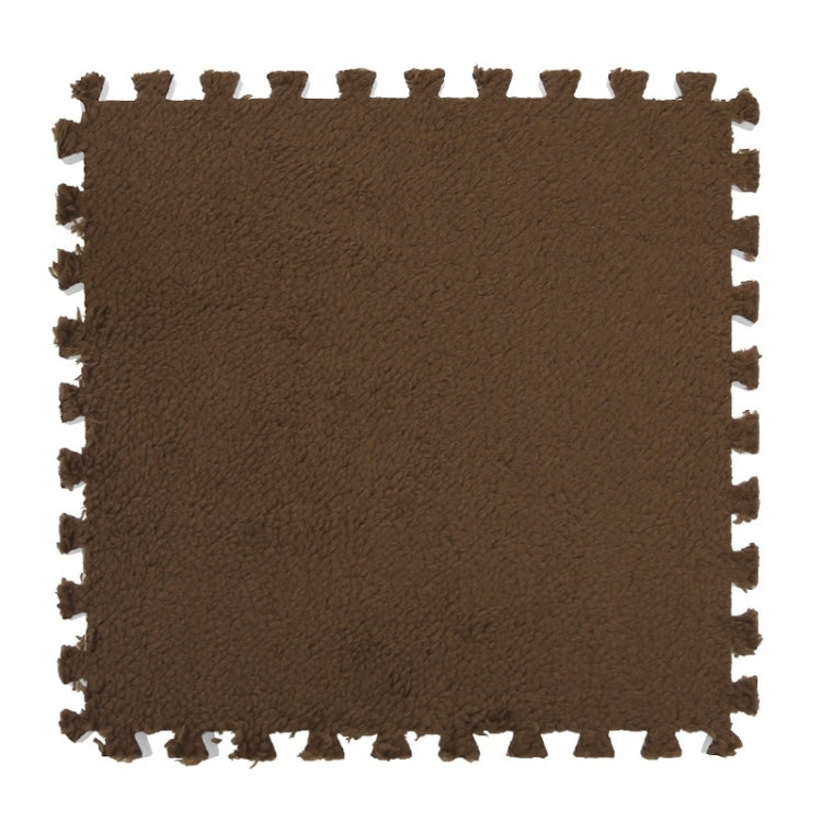 10 PCS Bedroom Rectangular Stitching Plush Carpet Home Living Room Tatami Foam Crawling Mat, Colour: Coffee Color(30x30cm)