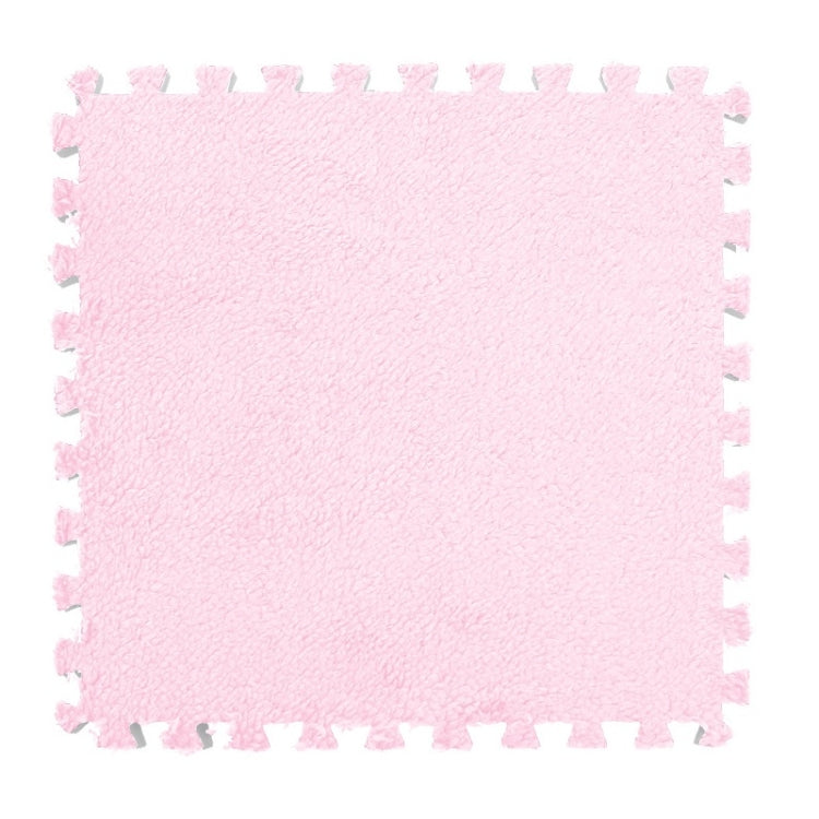 10 PCS Bedroom Rectangular Stitching Plush Carpet Home Living Room Tatami Foam Crawling Mat, Colour: Light Pink(30x30cm)