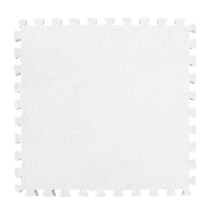 10 PCS Bedroom Rectangular Stitching Plush Carpet Home Living Room Tatami Foam Crawling Mat, Colour: Off White(30x30cm)