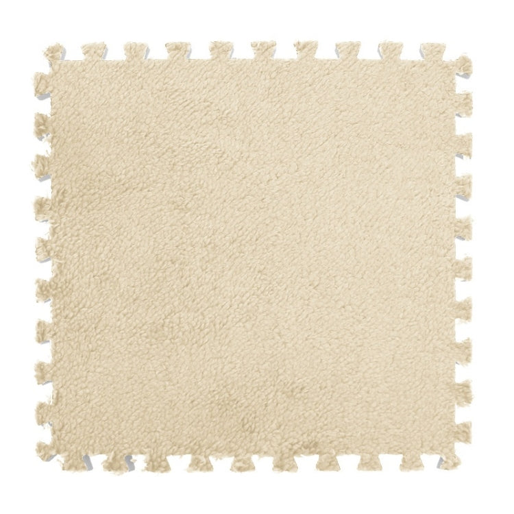10 PCS Bedroom Rectangular Stitching Plush Carpet Home Living Room Tatami Foam Crawling Mat, Colour: Beige(30x30cm)