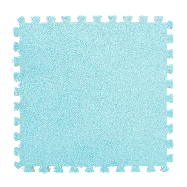 10 PCS Bedroom Rectangular Stitching Plush Carpet Home Living Room Tatami Foam Crawling Mat, Colour: Royal Blue(30x30cm)