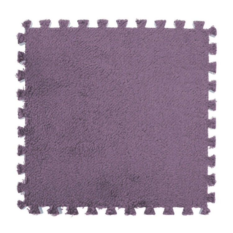 10 PCS Bedroom Rectangular Stitching Plush Carpet Home Living Room Tatami Foam Crawling Mat, Colour: Gray Purple(30x30cm)