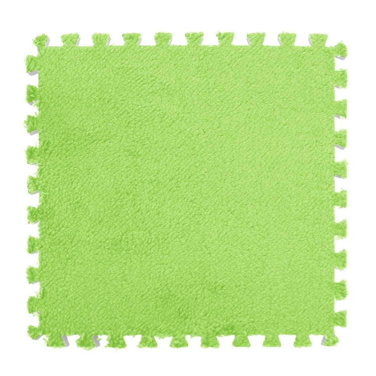 10 PCS Bedroom Rectangular Stitching Plush Carpet Home Living Room Tatami Foam Crawling Mat, Colour: Green(30x30cm)