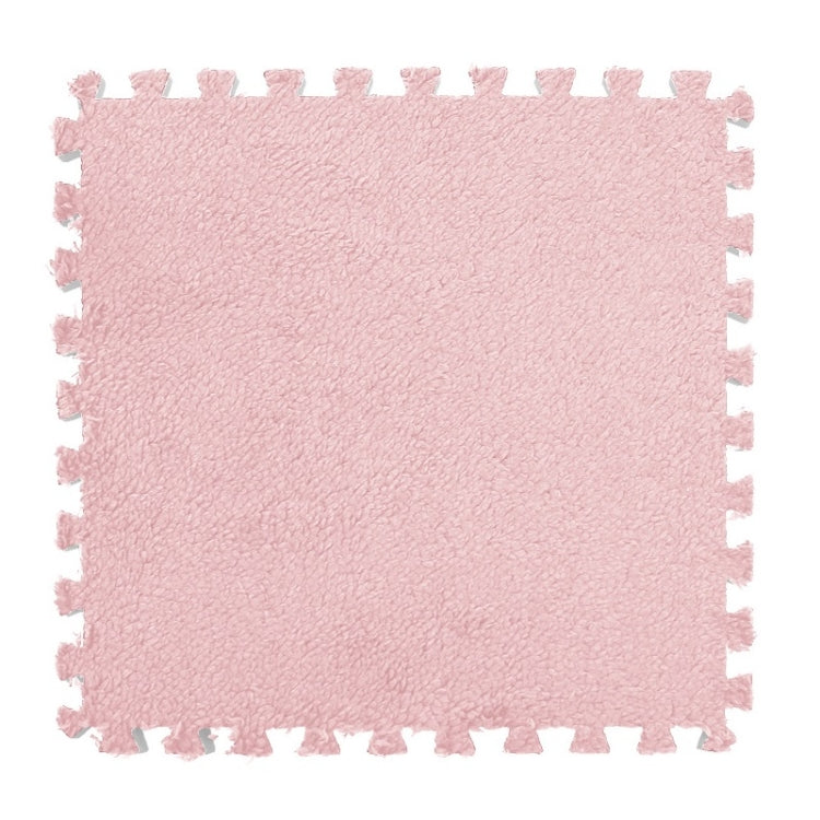 10 PCS Bedroom Rectangular Stitching Plush Carpet Home Living Room Tatami Foam Crawling Mat, Colour: Bean Paste Red(30x30cm)
