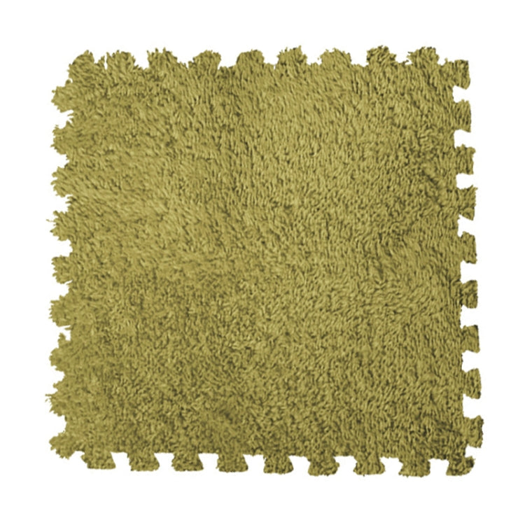 10 PCS Bedroom Rectangular Stitching Plush Carpet Home Living Room Tatami Foam Crawling Mat, Colour: Grass Green(30x30cm)