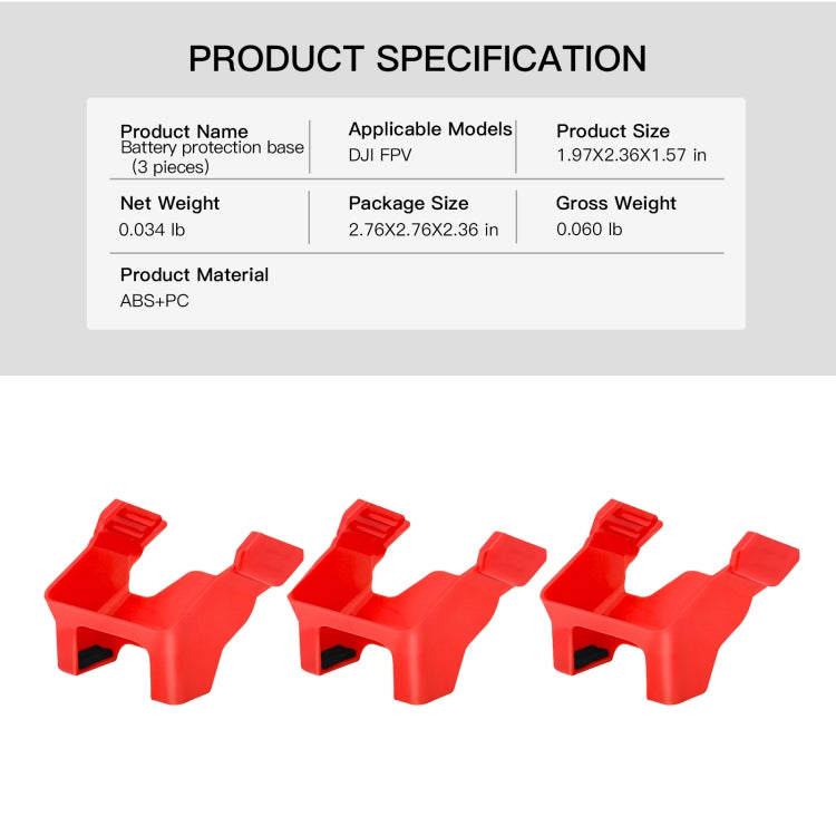 RCSTQ Aircraft Battery Protection Base For DJI FPV, No Need To Disassemble 3 PCS