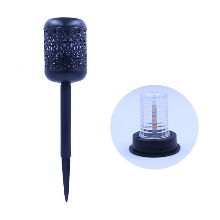 Outdoor Garden Solar 10 LED Flame Lamp Ground Plug Lawn Light(Warm Light)