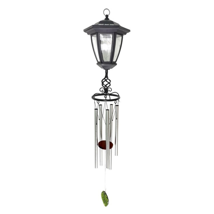 Solar Metal Aluminum Tube Wind Chime Lamp Outdoor Garden Decorative Lamp(Warm White Light)