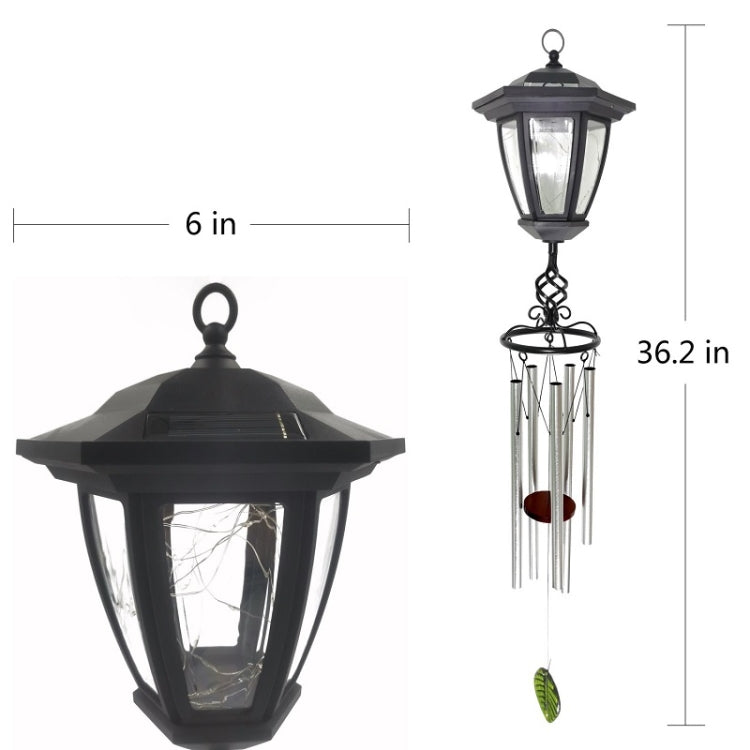 Solar Metal Aluminum Tube Wind Chime Lamp Outdoor Garden Decorative Lamp(Warm White Light)