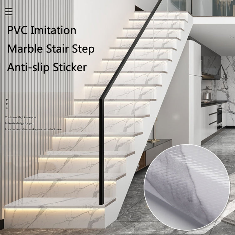 2 PCS PVC Imitation Marble Stair Step Anti-Slip Sticker Self-Adhesive Decorative Wall Sticker, Specification: Twill Style,100x25cm
