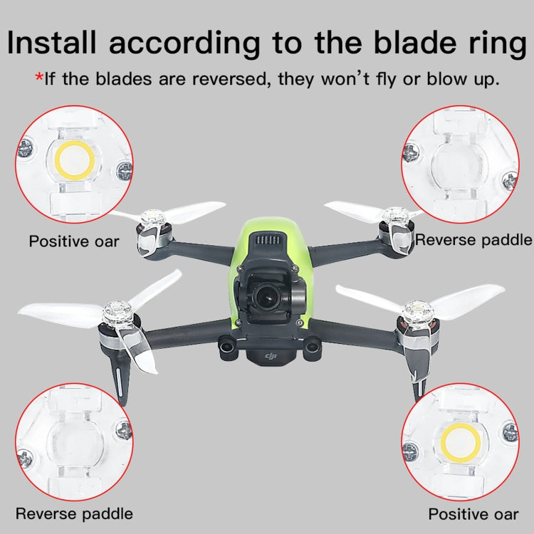RCSTQ Drone Aircraft Transparent Three-Blade Propeller For DJI FPV(Two Pairs)