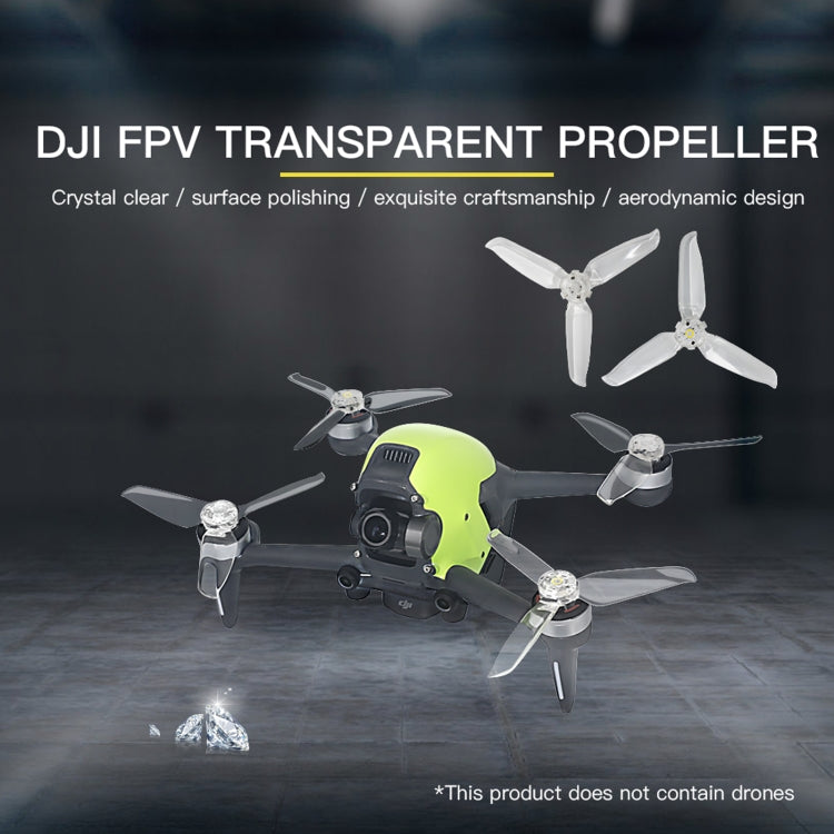 RCSTQ Drone Aircraft Transparent Three-Blade Propeller For DJI FPV(Two Pairs)
