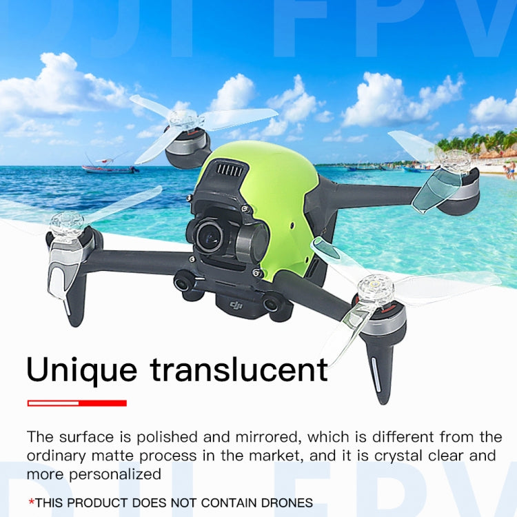 RCSTQ Drone Aircraft Transparent Three-Blade Propeller For DJI FPV(Two Pairs)