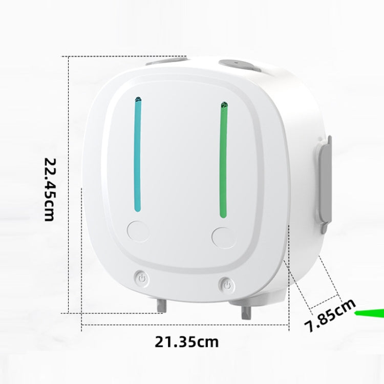 LZD-V11 Free Contact Multi-Purpose Wall Hanging Automatic Induction Soap Machine Intelligent Infrared Induction Double-Head Soap Dispenser(White)