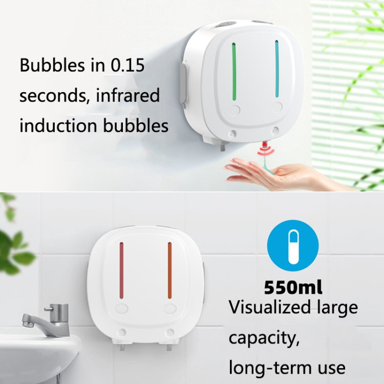 LZD-V11 Free Contact Multi-Purpose Wall Hanging Automatic Induction Soap Machine Intelligent Infrared Induction Double-Head Soap Dispenser(White)