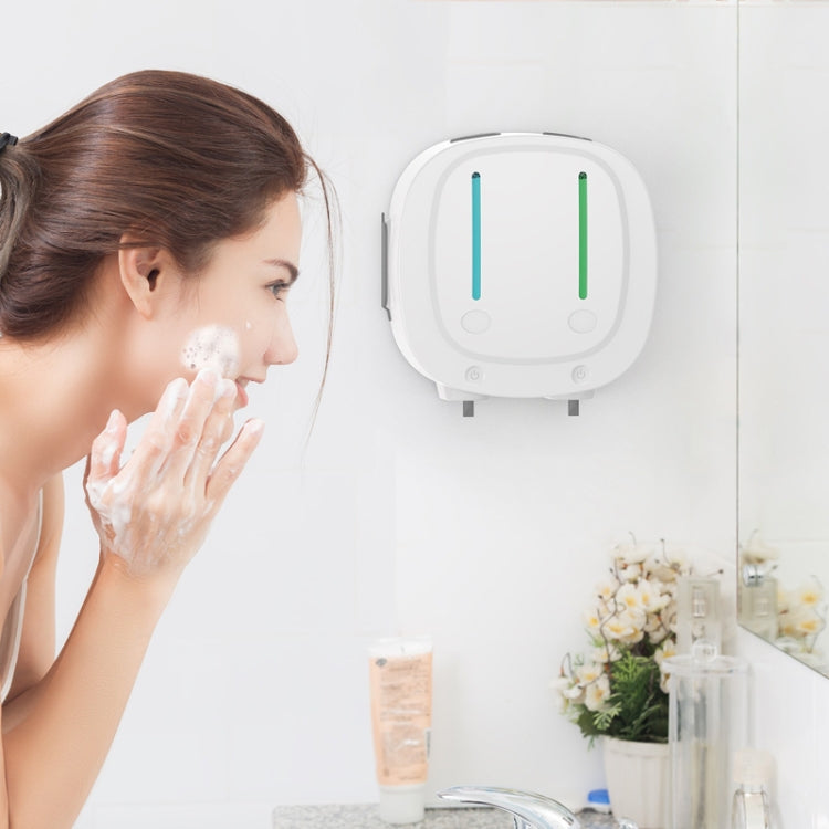 LZD-V11 Free Contact Multi-Purpose Wall Hanging Automatic Induction Soap Machine Intelligent Infrared Induction Double-Head Soap Dispenser(White)