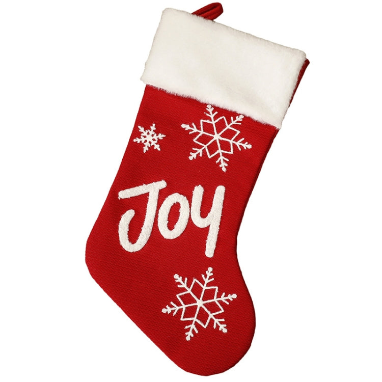XD22154 Christmas Party Arrangement Plush Socks Snowflake English Socks Gift Bag