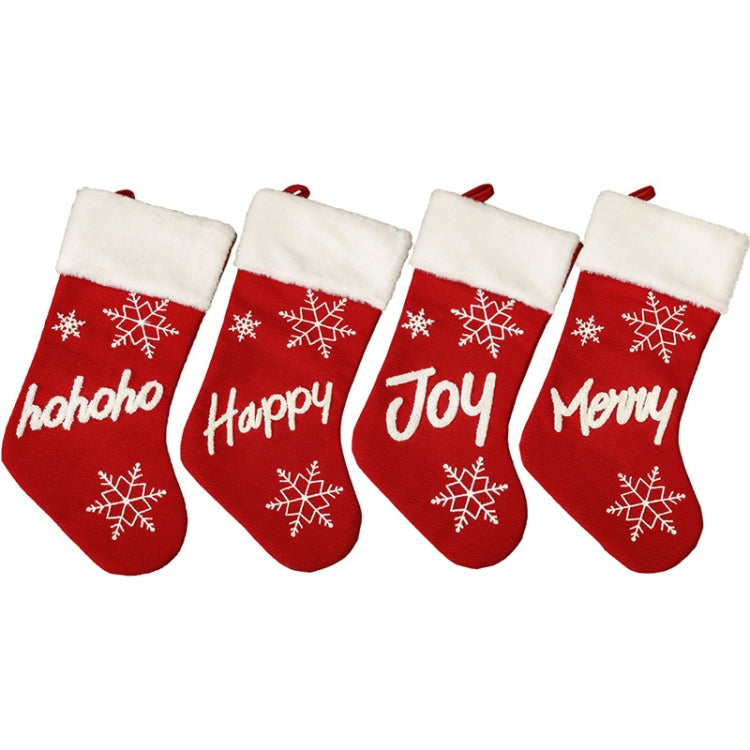 XD22154 Christmas Party Arrangement Plush Socks Snowflake English Socks Gift Bag