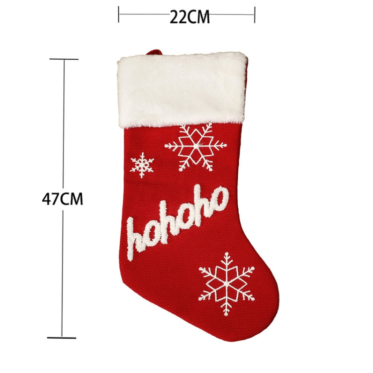 XD22154 Christmas Party Arrangement Plush Socks Snowflake English Socks Gift Bag