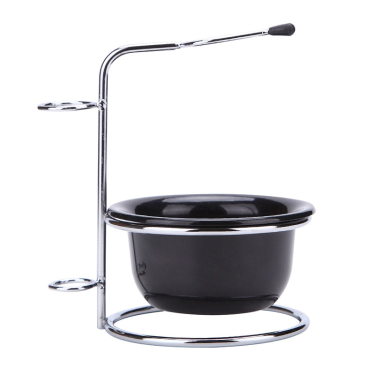 Men Facial Cleansing Shaving Brush Alloy Dish Rack Set(Shelf + Bowl)
