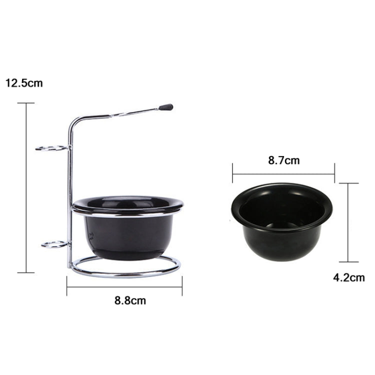 Men Facial Cleansing Shaving Brush Alloy Dish Rack Set(Shelf + Bowl)