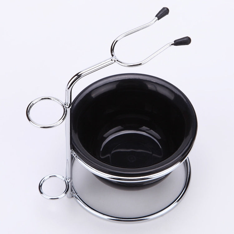 Men Facial Cleansing Shaving Brush Alloy Dish Rack Set(Shelf + Bowl)