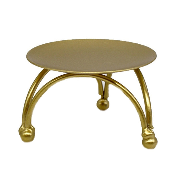 Geometric Three-Dimensional Round Wrought Iron Candle Holder Desktop Ornaments, Color: