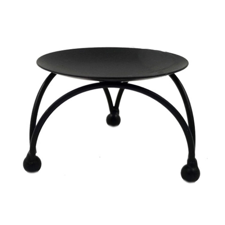 Geometric Three-Dimensional Round Wrought Iron Candle Holder Desktop Ornaments, Color:
