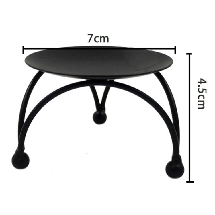Geometric Three-Dimensional Round Wrought Iron Candle Holder Desktop Ornaments, Color: