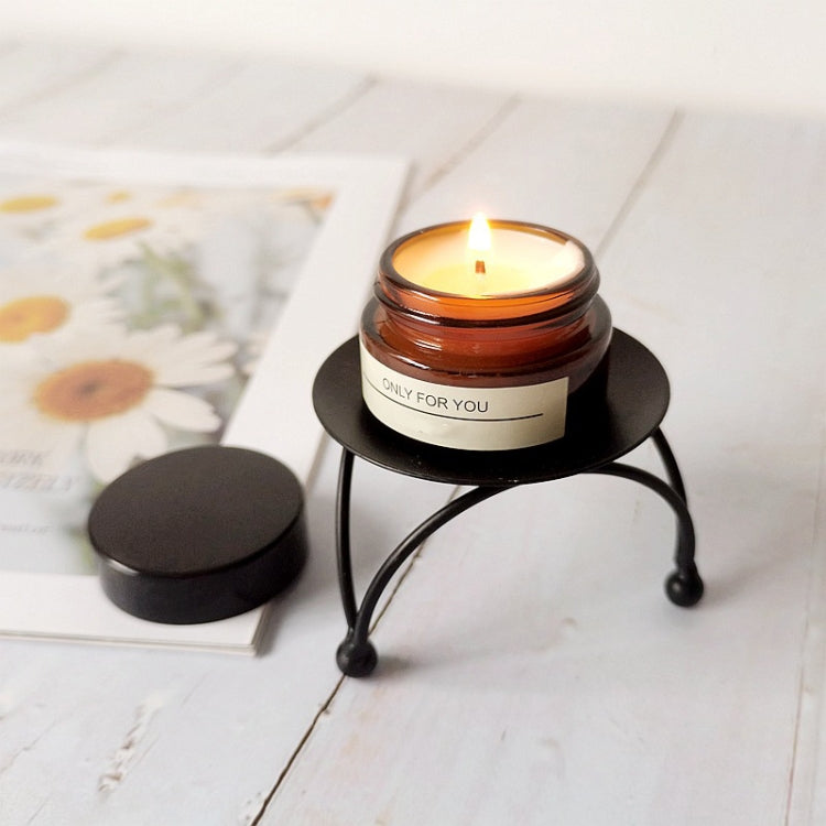Geometric Three-Dimensional Round Wrought Iron Candle Holder Desktop Ornaments, Color: