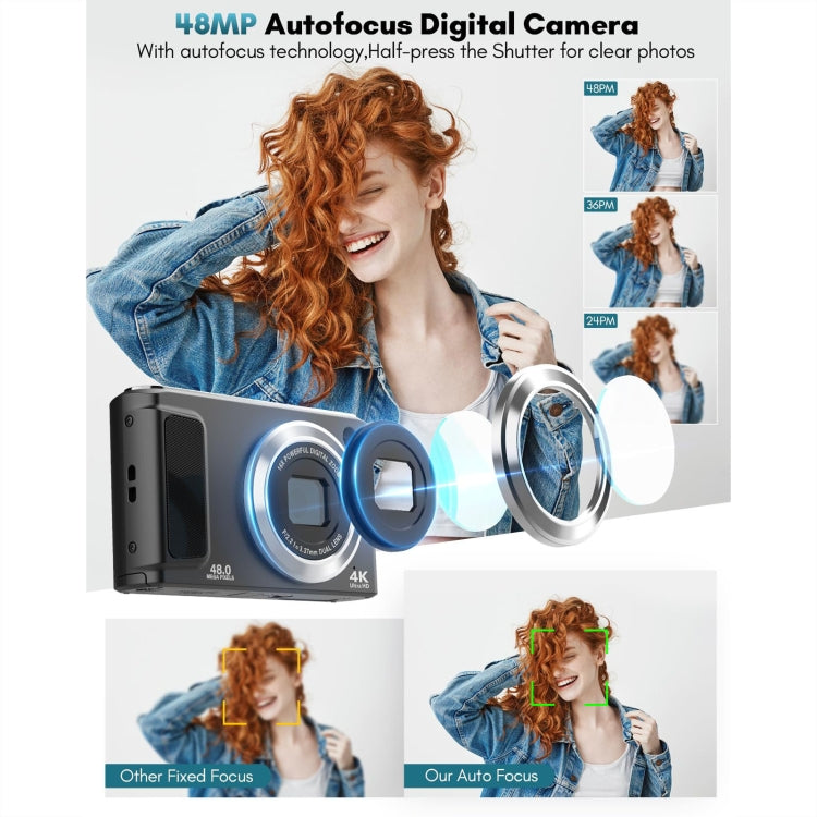 DC308 2.8-Inch 4K HD Front And Rear Dual-Camera 16X Zoom Digital Camera UK Plug