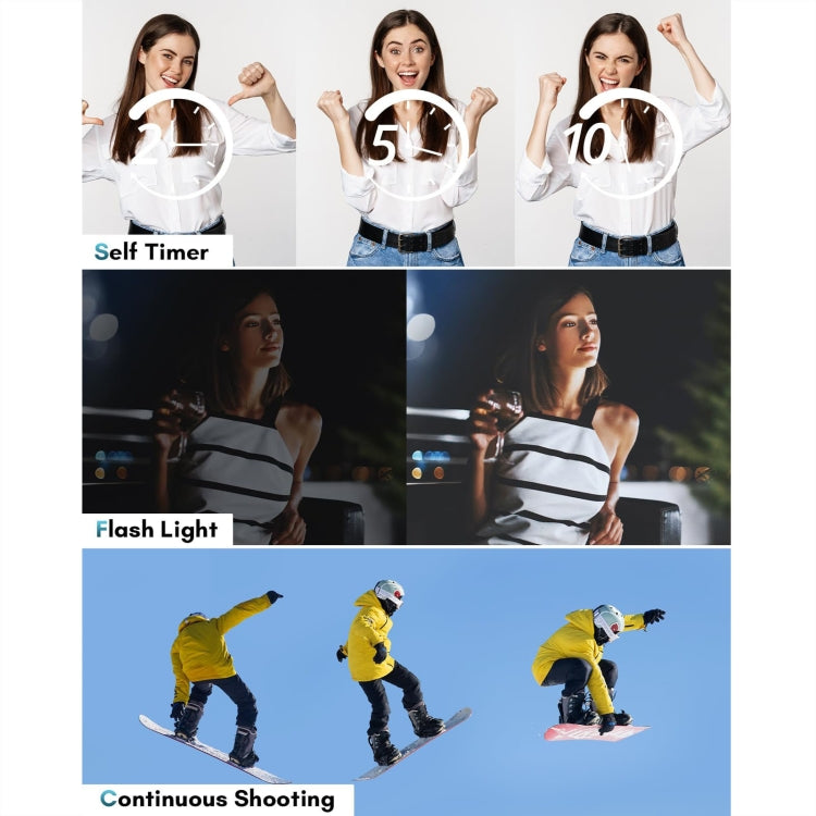 DC308 2.8-Inch 4K HD Front And Rear Dual-Camera 16X Zoom Digital Camera UK Plug