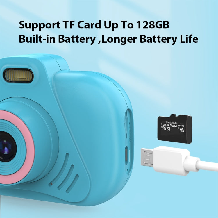 DC502 2.4-Inch 16X Zoom 2.7K Video Recording Children Digital Camera, Color: Blue + 32G